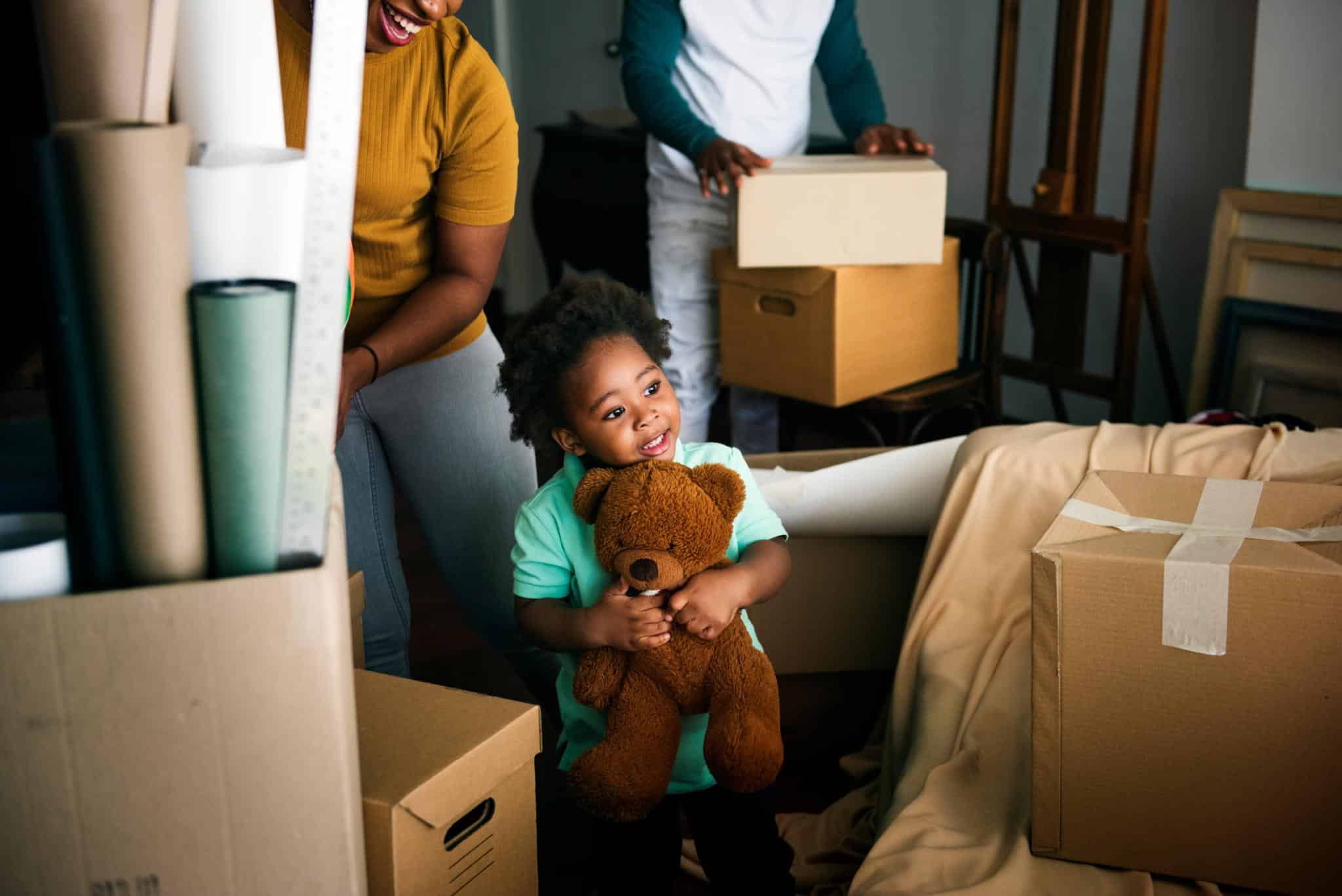 A family moving into a new place